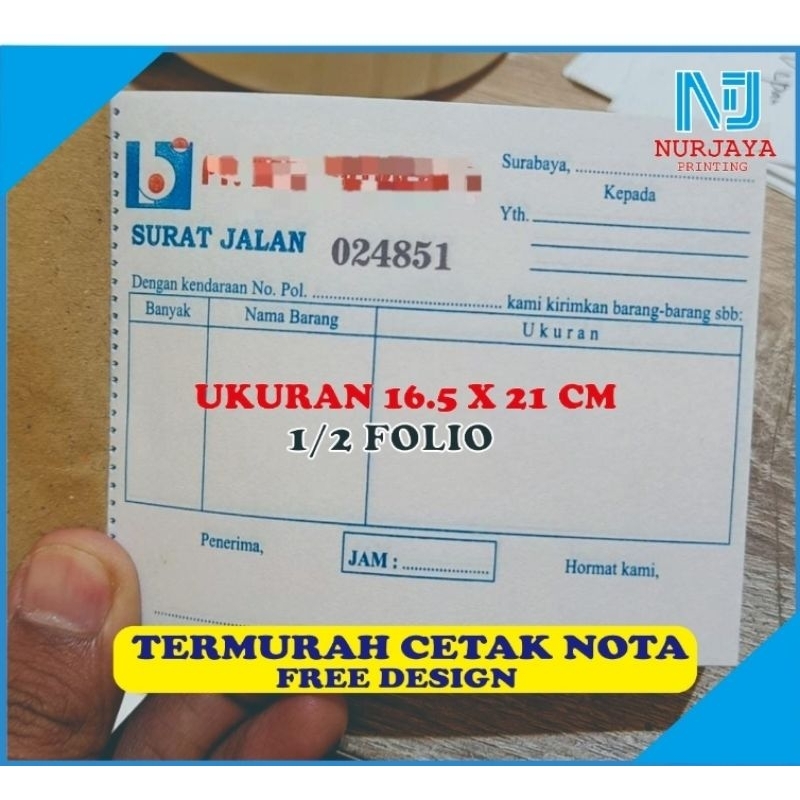 

cetakNota 1/2Folio,surat jalan 2ply