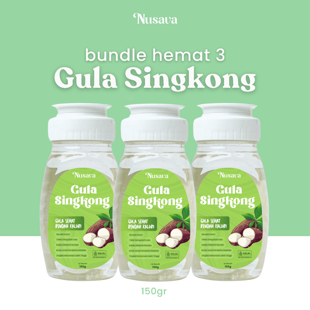 

[Bundle Hemat 3] Gula Singkong Cair Nusava - Pemanis Alami Rendah Kalori - Natural Sweetener - 150gr