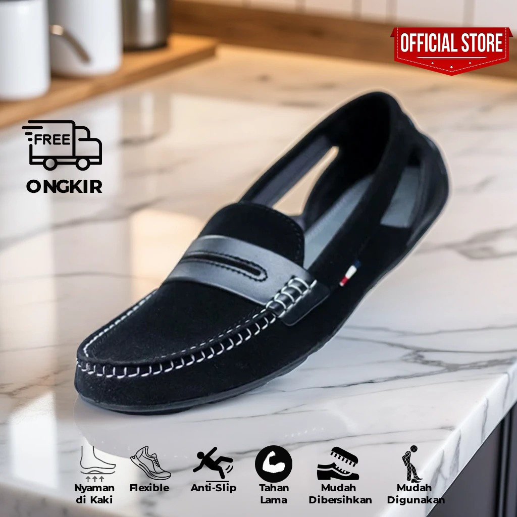 (SANITEC) SEPATU MOCCASINS LOAFERS SLIP ON PRIA KEREN MURAH TERBARU 2022 BERKUALITAS BERGARANSI (Sep