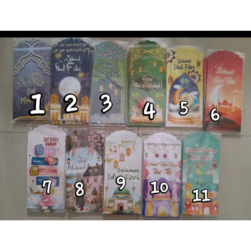 

amplop lebaran / amplop thr panjang isi 8