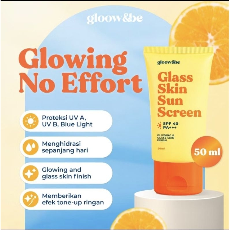 Duniamu Store || GLOW&BE glass skin sunscreen SPF 40 PA+++