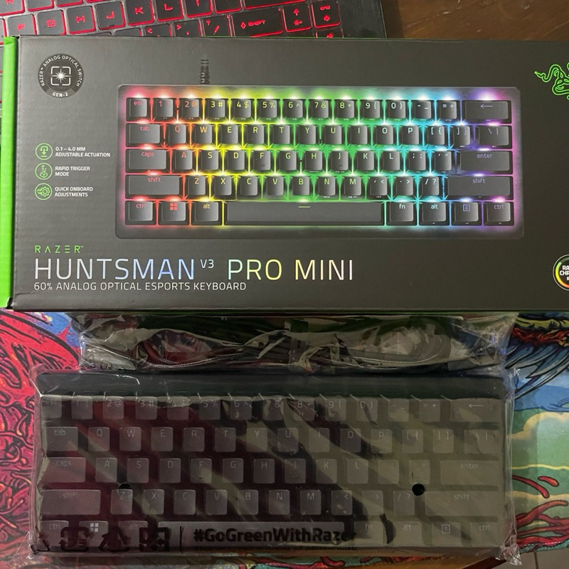 Razer Huntsman V3 Pro Mini - 60% Analog Esports Gaming Keyboard Putih
