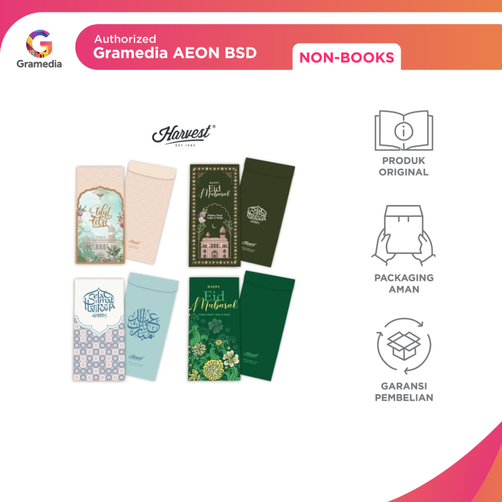 

GRAMEDIA BSD CITY - Amplop Lebaran / Idul Fitri Harvest isi 6 - Fitri Anugrah