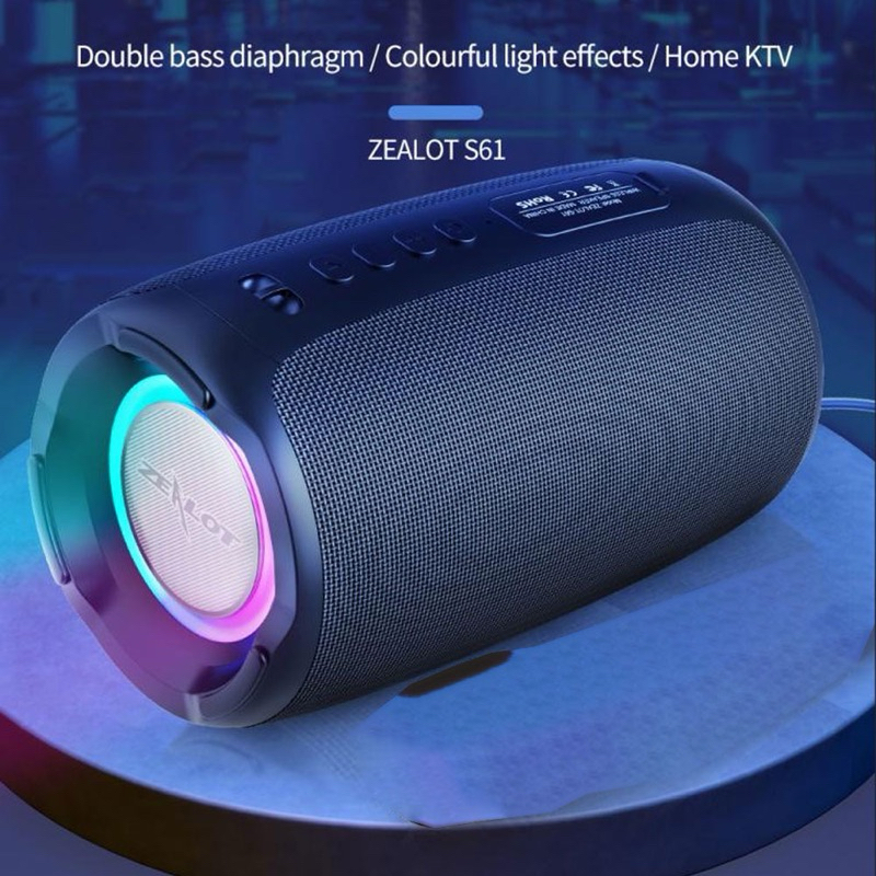 Speaker Bluetooth ZEALOT S61 10Watt Original Product RGB Big Bass