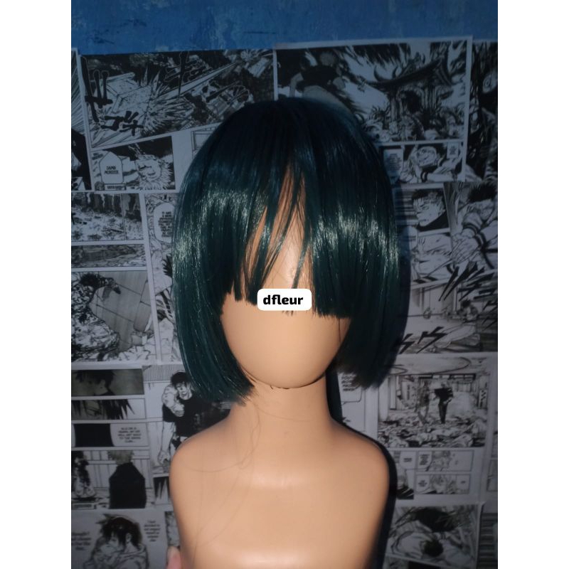 baru / preloved | wig maki zenin | wig pendek | wig putih | sweater toji fushiguro | wig maki zenin 