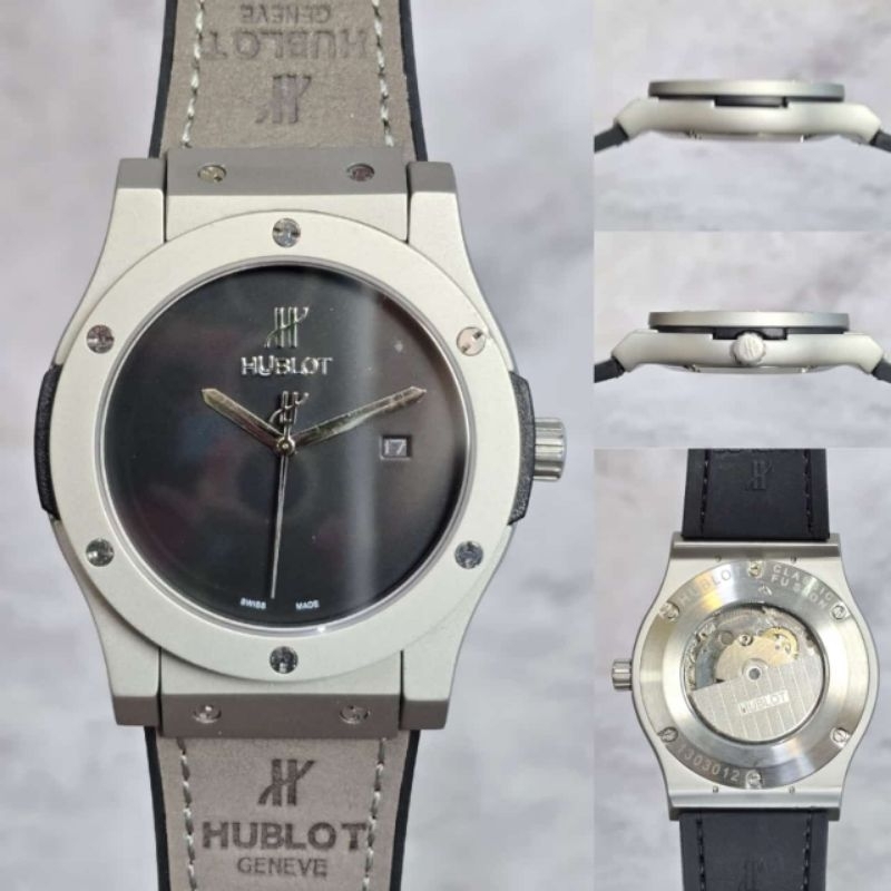 JAM TANGAN PRIA HUBLOT CLASSIC FUSHION GREY AUTOMATIC JAPAN SUPER QUALITY DIAMETER 42MM