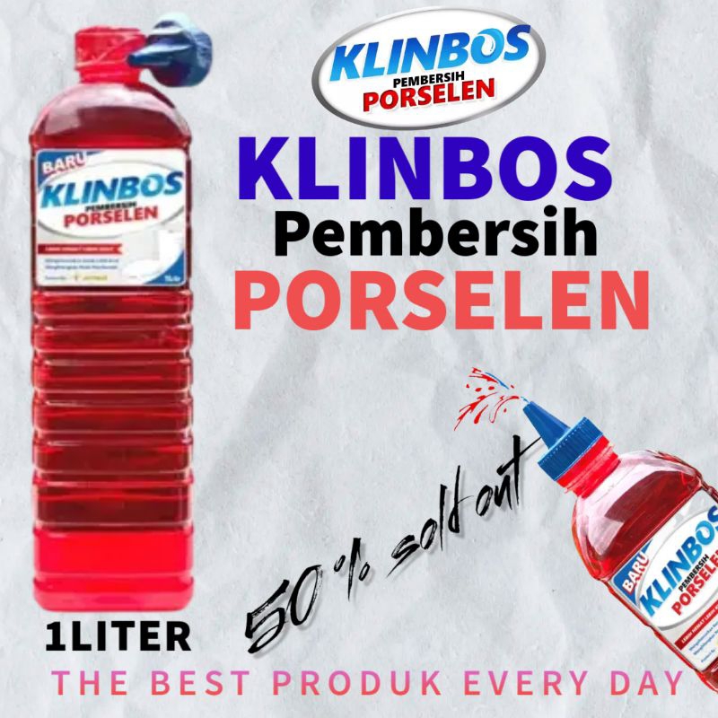 KLINBOS PORSELEN 1 LITER Pembersih Kerak 5X Lebih Kuat Untuk Kamar Mandi,pembersih kerak kamar mandi