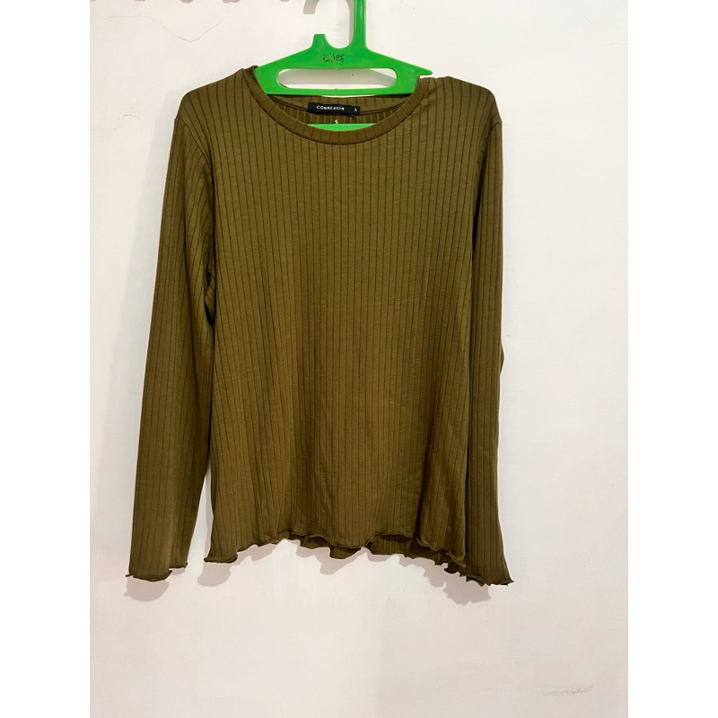 kaos panjang rib knit