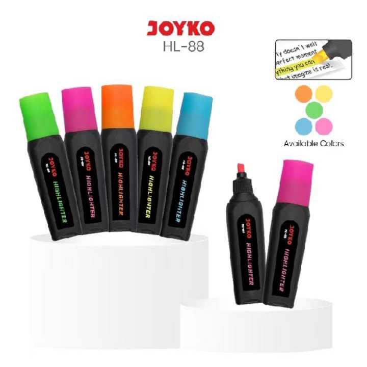 

Penanda Berwarna Highlighter Joyko HL-88 Neon Colors Body Black Series