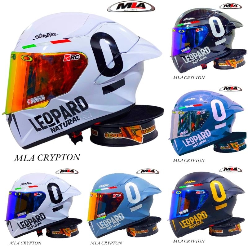 Helm full face TTC course TT course mla white leopard paket ganteng