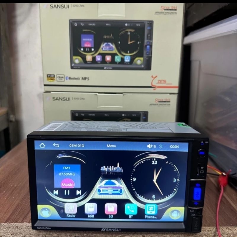 Head unit Sansui Deckless Double din Universal non CD Bluetooth USB player Car Audio 7 inch Apple Ca