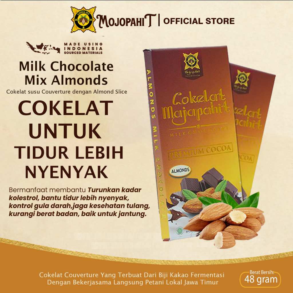 

Milk Chocolate Almond 48 gram (Cokelat Mojopahit)