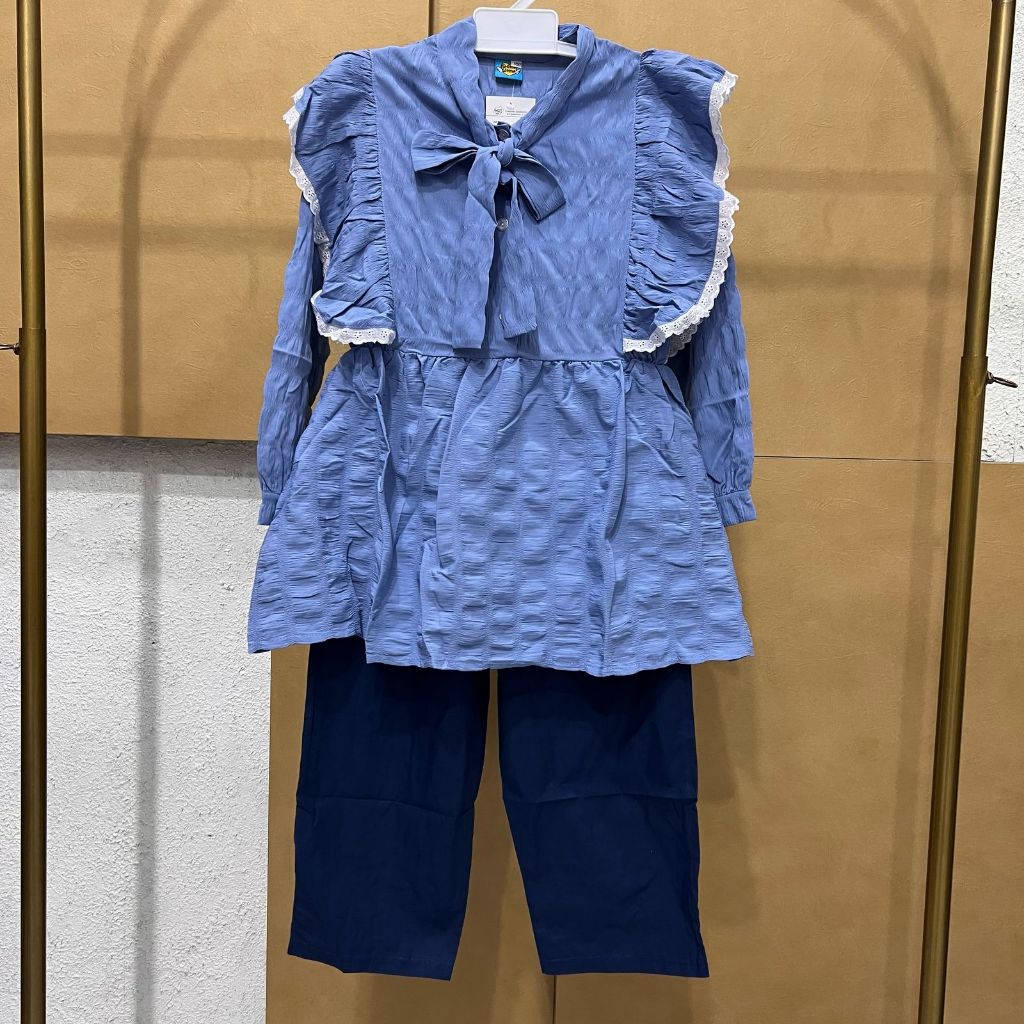 Snowy Set - Stelan Tunik Anak Perempuan Usia 6 - 10 Tahun , Baju Fashion Anak Cewek