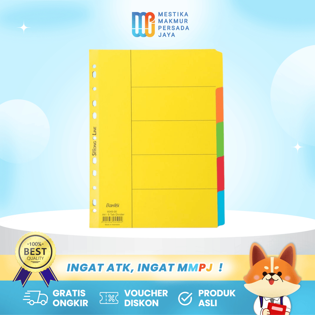

Bantex Cardboard Divider A4 – Pembatas Dokumen 5 Lembar 6045
