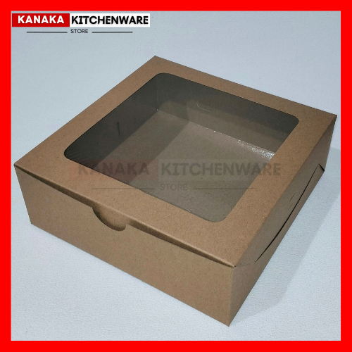 

SQUARE BOX WINDOW 10, 16, 18, 20, 22, 25 / KOTAK BROWNIES COKLAT / DUS BROWNIES / PACKAGING KARTON