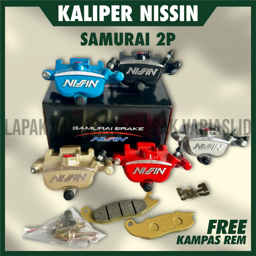Kaliper Nissin Samurai Brake 2 Piston + KAMPAS REM ( TANPA BREKET ) bisa untuk Vario 110 125 150 160