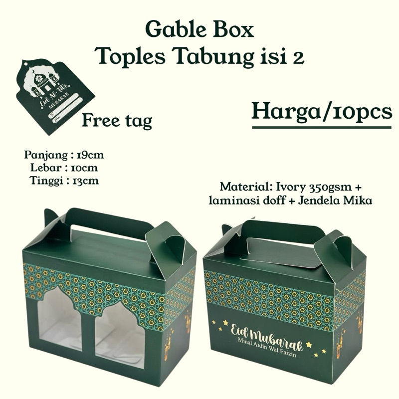 

10PCS Gable Box Lebaran Idul Fitri Dus Kue Kering Hampers Packaging Lebaran