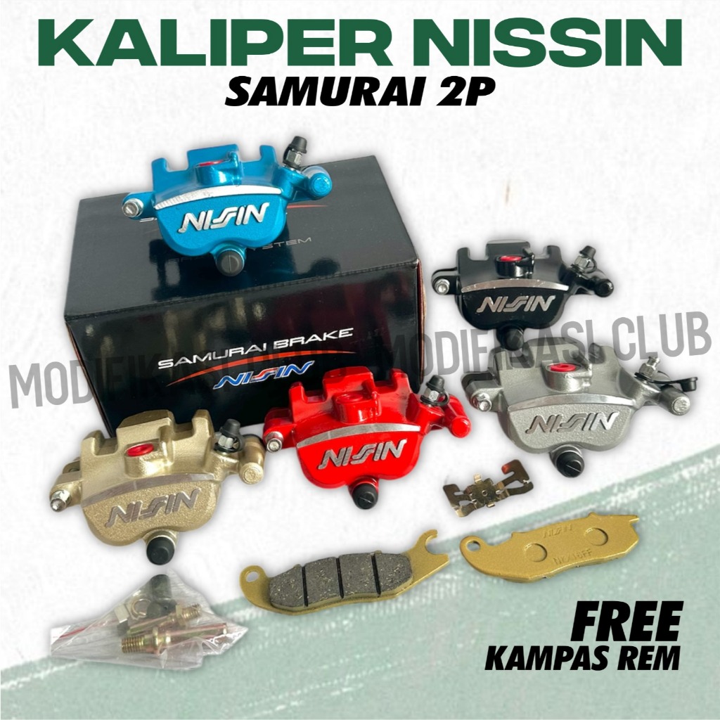 FREE KAMPAS REM Kaliper Nissin Samurai Brake 2 Piston ( TANPA BREKET ) bisa untuk Vario 110 125 150 
