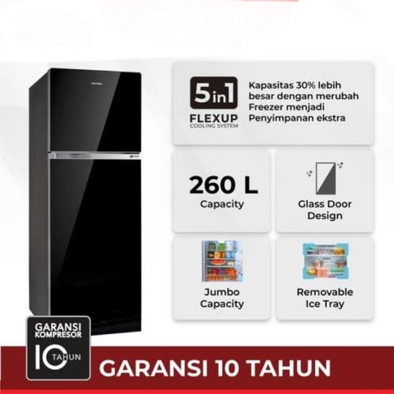 KULKAS 2 PINTU POLYTRON 230 LITER PRW-29HB