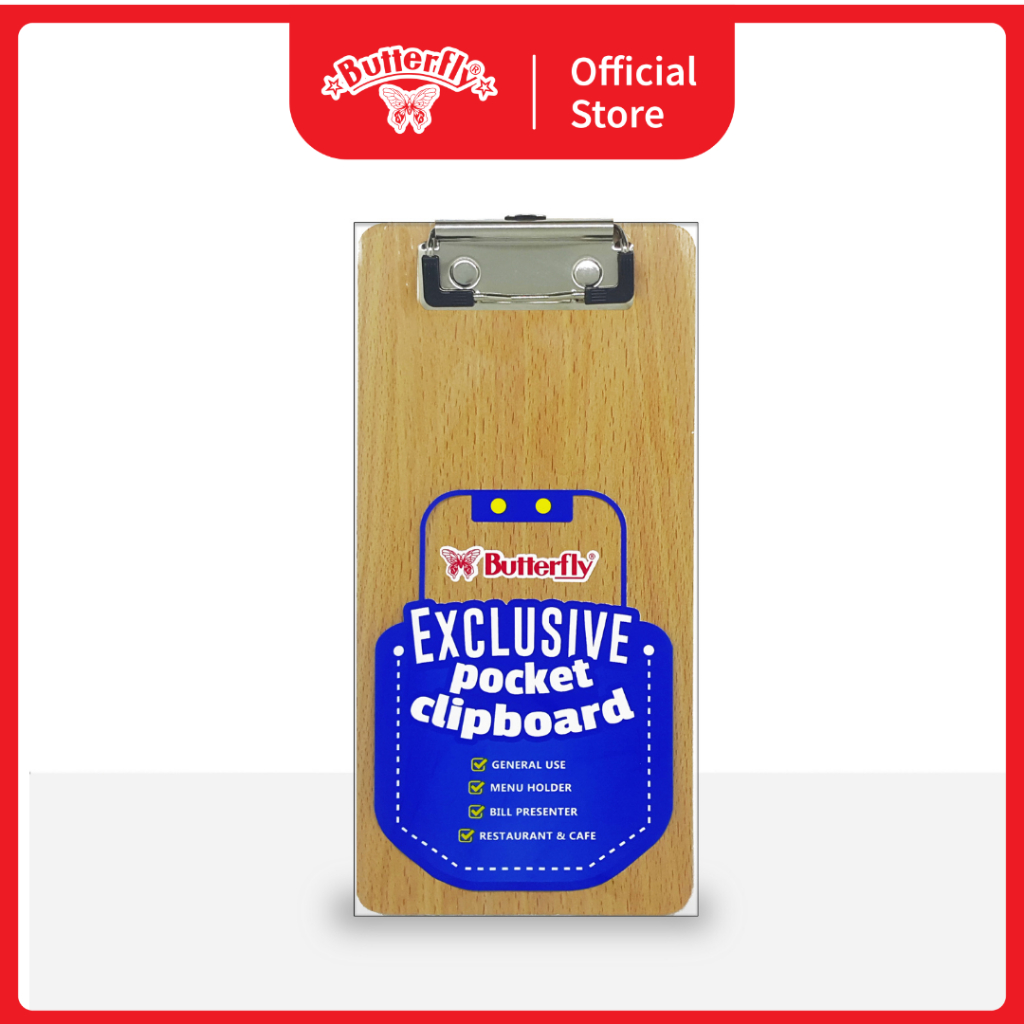 

Butterfly Clipboard Panjang Kayu - Clipboard Pocket