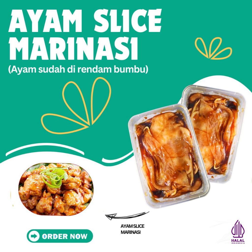 Daging Ayam Slice Marinasi / Ayam Slice Marinasi / Marinated / Daging Ayam Bumbu / Daging Marinasi /