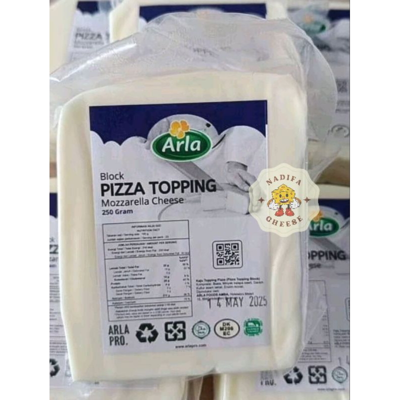 

250gr MOZZARELLA ARLA PUTIH PIZZA TOPPING - KEJU MOZZARELLA ARLA 200 gr