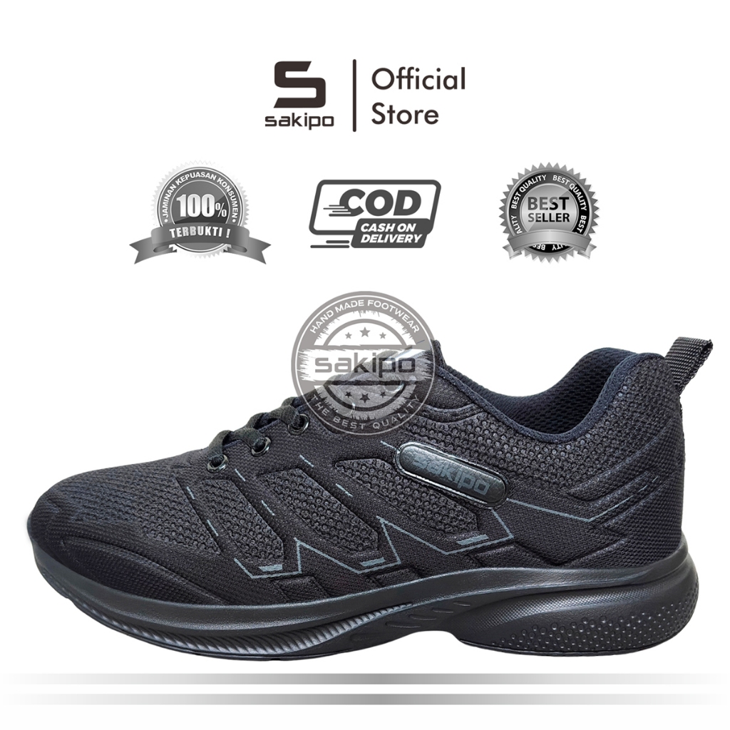 Sepatu Sekolah Hitam Polos Anak SD SMP SMA SMK Kuliah Sepatu Bertali Anak Sekolah Warna Hitam Sakipo