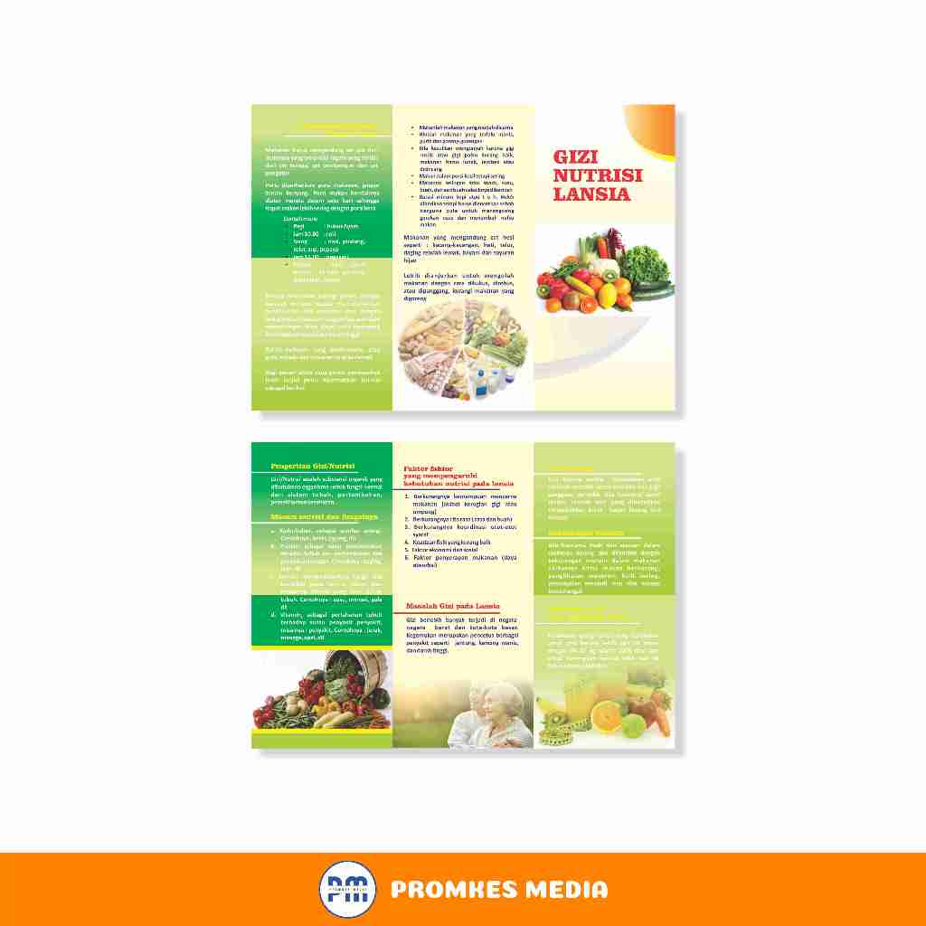 

Leaflet/Brosur Gizi Nutrisi Lansia, Leaflet Kesehatan Lansia, Edukasi Promkes
