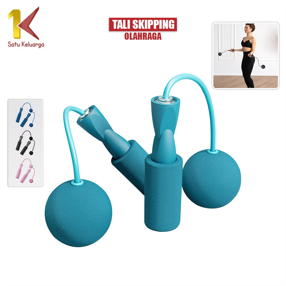 Satu Keluarga Tali Skipping Olahraga Lompat Tali Bola Tanpa Kabel O19 Jump Rope Skiping Workout / Lo
