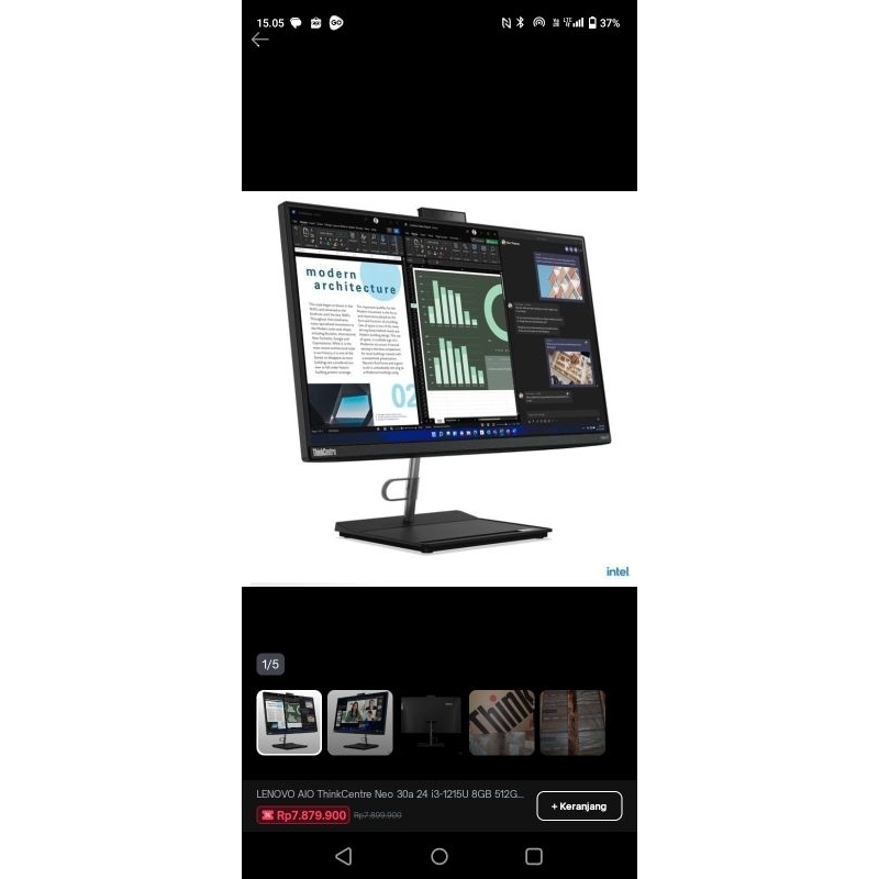 PC AIO Lenovo v30a-24 Intel core i3-1215u Ram 8GB SSD 256GB win 11