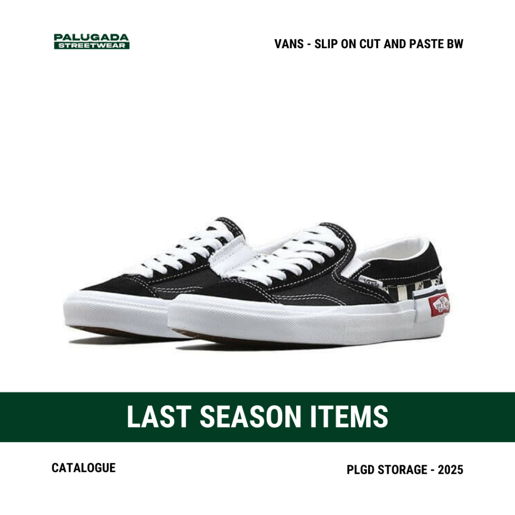 LSS ITEMS - VANS SLIP ON CUT AND PASTE - BW