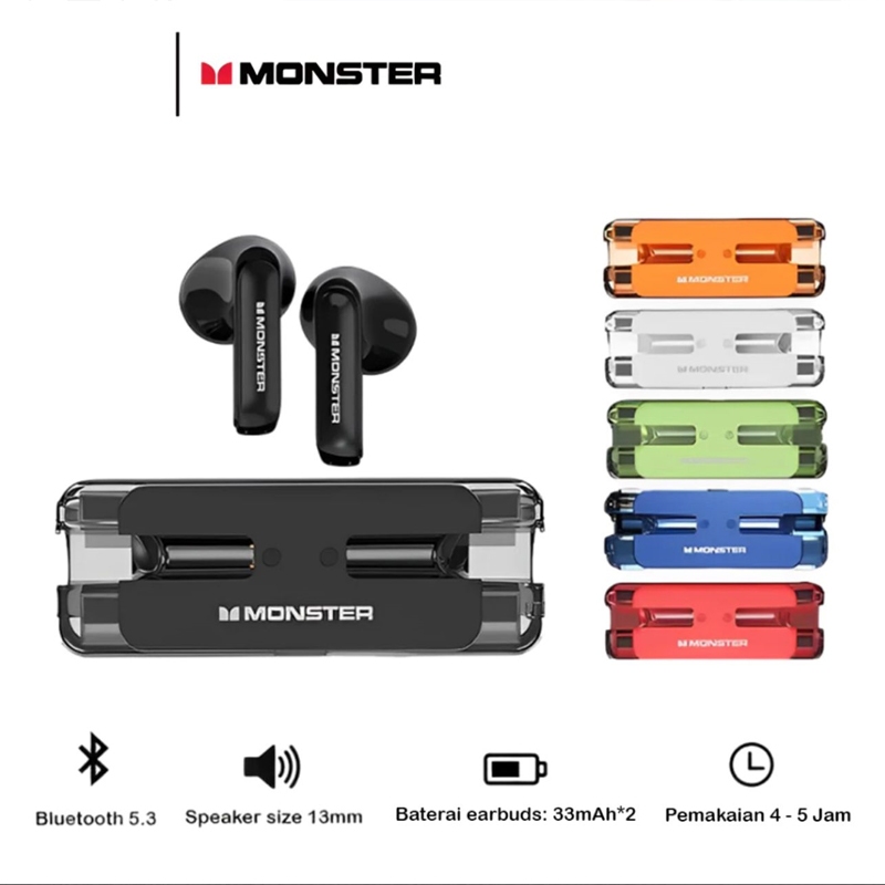 Monster XKT08 Wireless Bluetooth Earphone Headset Headphone Earbuds TWS