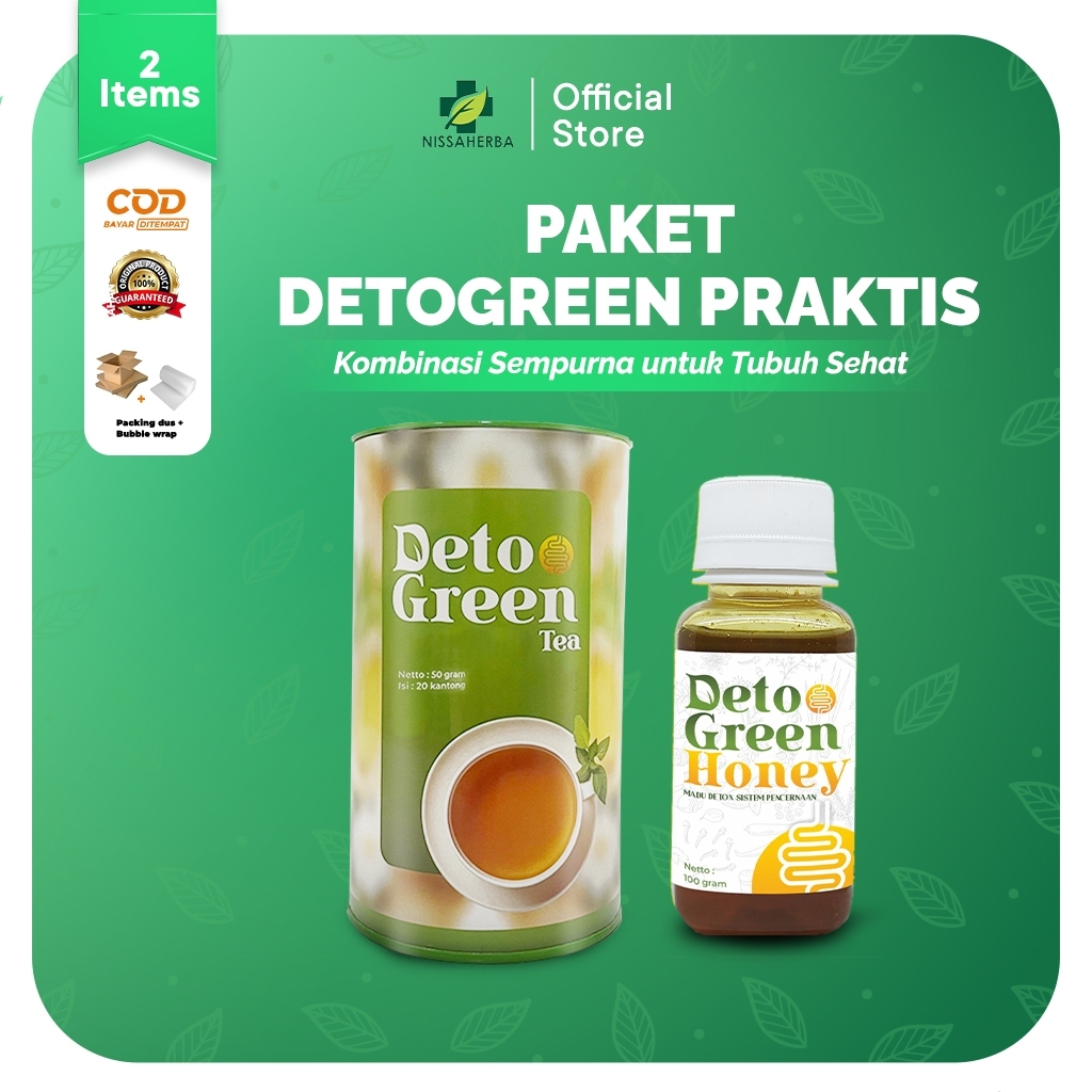 

Detogreen Tea & Detogreen Honey Paket Hemat Detoks Usus 2 PCS