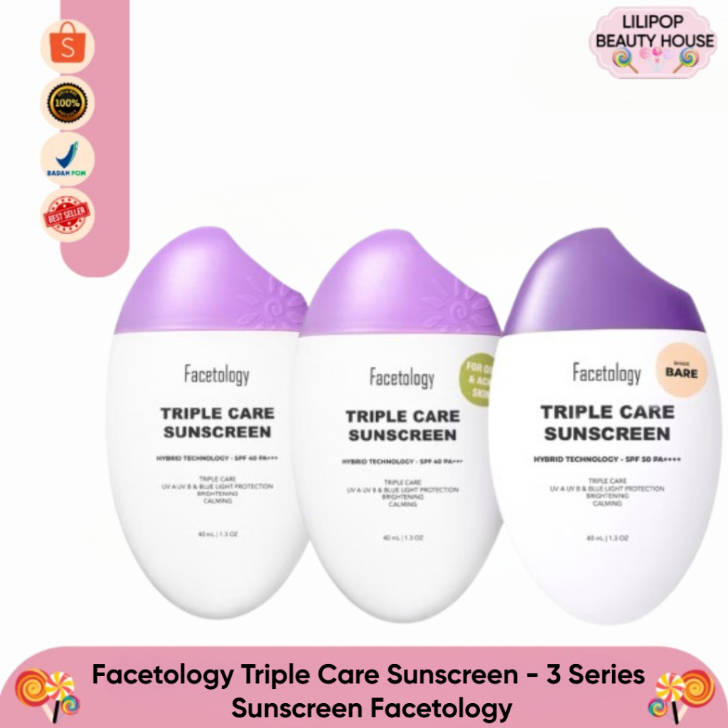 Facetology Triple Care Sunscreen - 3 Series Sunscreen Facetology