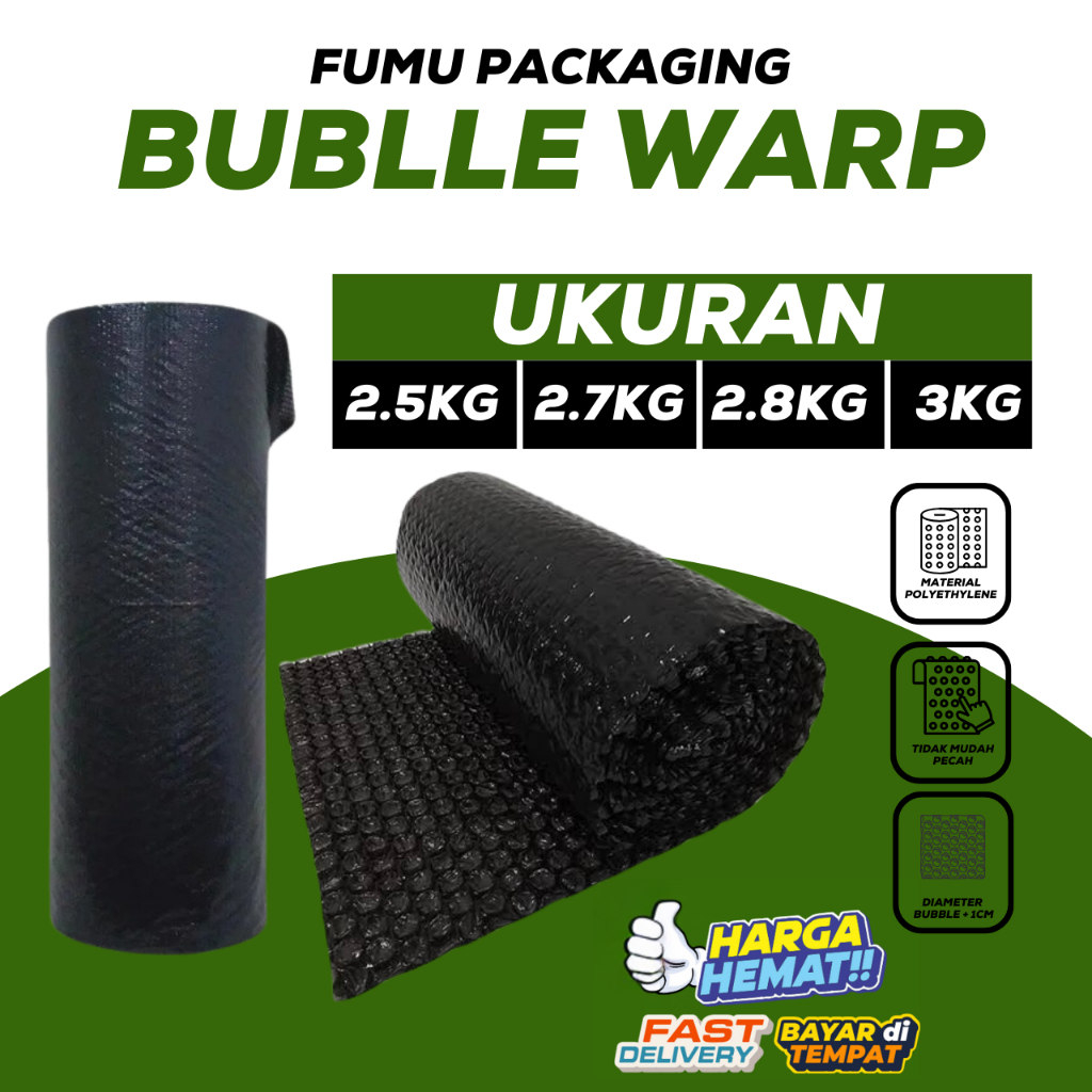 

BUBBLE WRAP 125cm x 50m 3KG PREMIUM QUALITY HITAM & PUTIH TEBAL MURAH