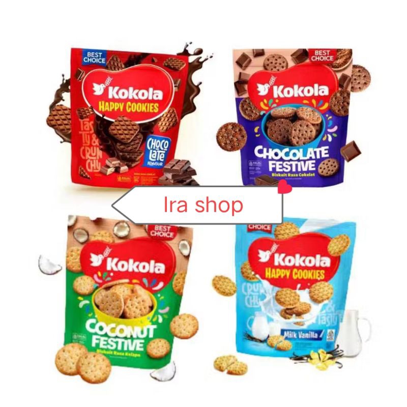 

Kokola biskuit 280 gr,kokola festive & kokola happy cookies 280 gr