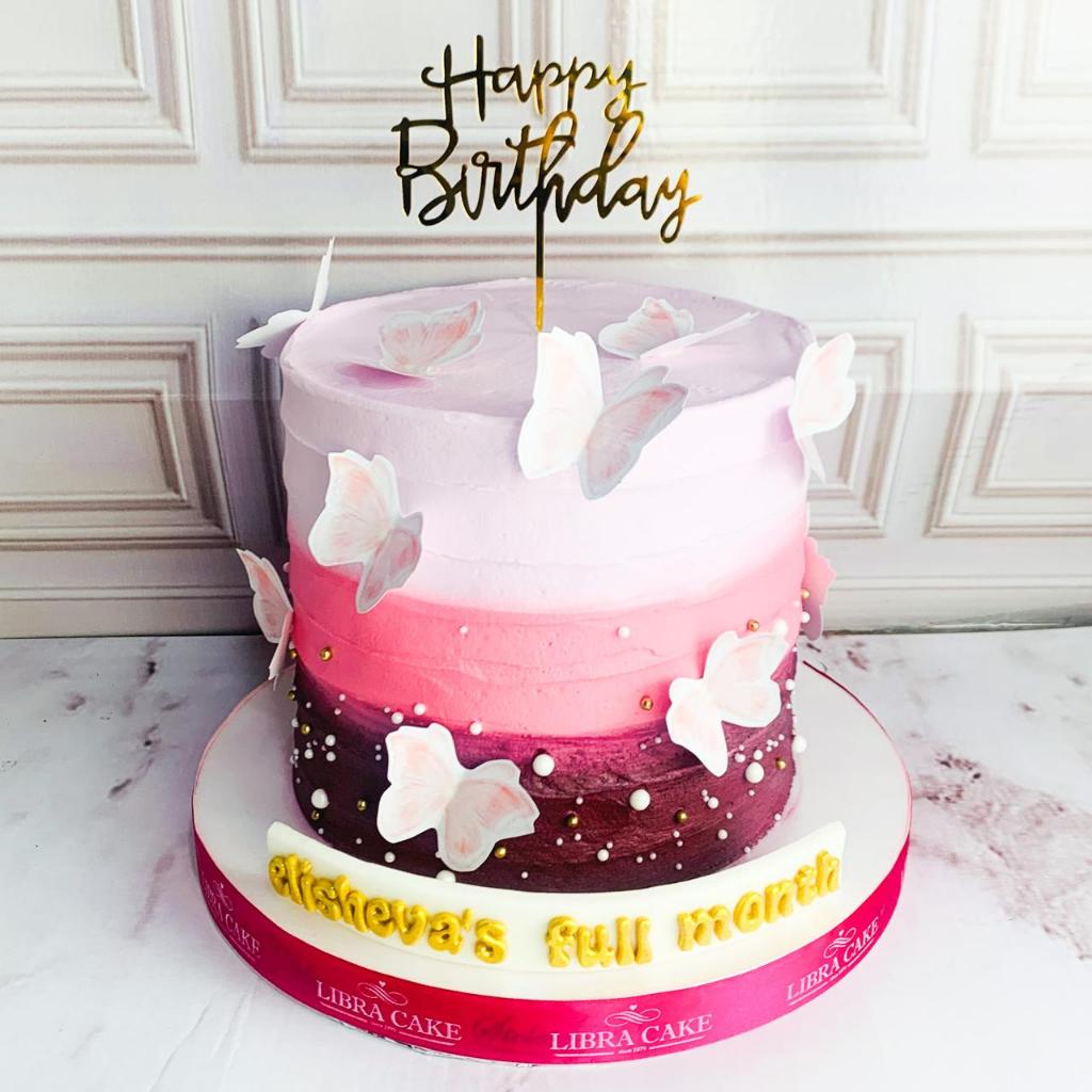 

Kue Ulang Tahun/Birthday Cake/Kue Ultah Tema Kupu-Kupu/Kue pink Butterfly