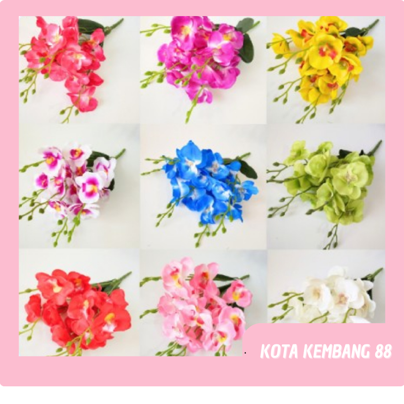 Bunga Anggrek Palsu Plastik Artificial Dekorasi Bulan Latex Rimbun BG50