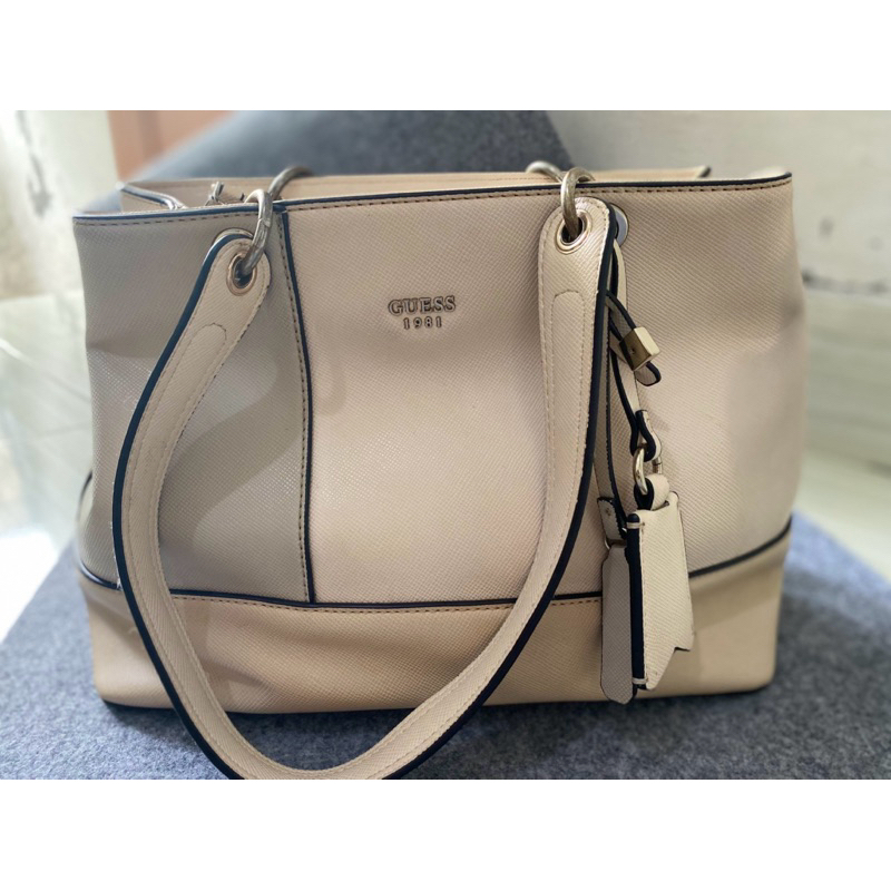 Shoulder Bag Guess Beige Multi Shade Color Original