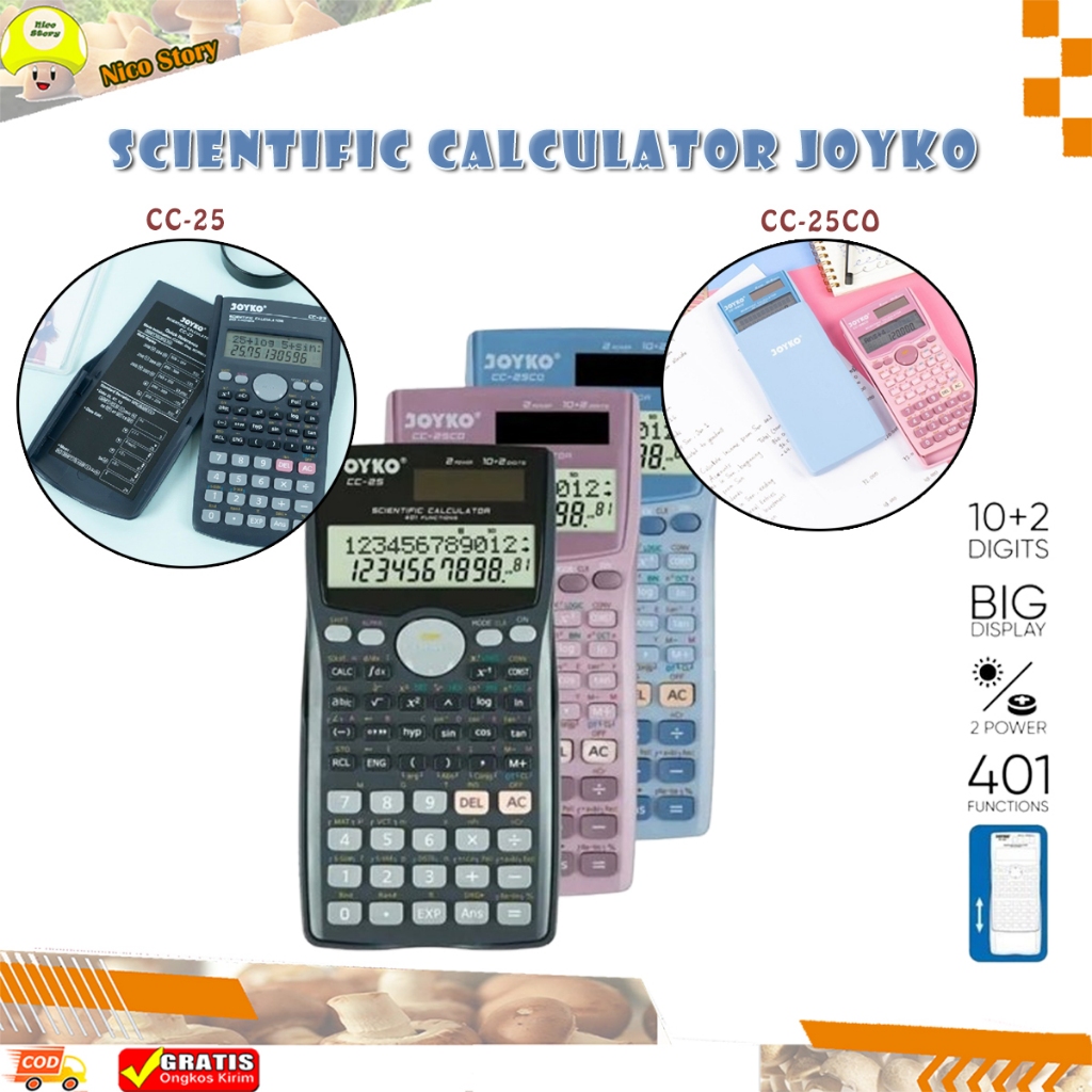 

(ncs) Kalkulator Joyko Calculator CC-25CO Scientific 401 Functions cc - 25 co