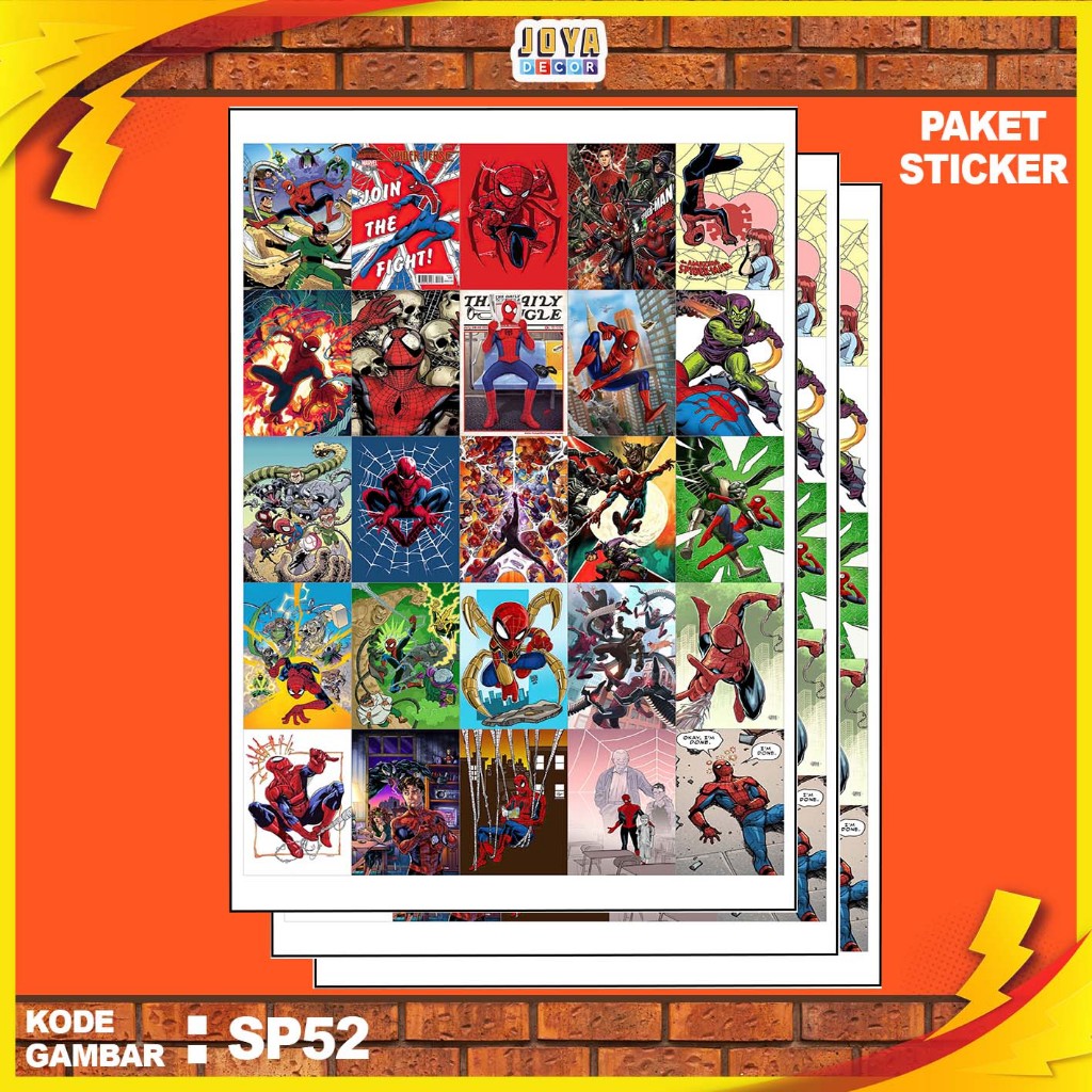 

GAMBAR STICKER SPIDERMAN / STIKER SPIDERMAN / PAKET STIKER SPIDERMAN PER 25 PCS / KODESP52