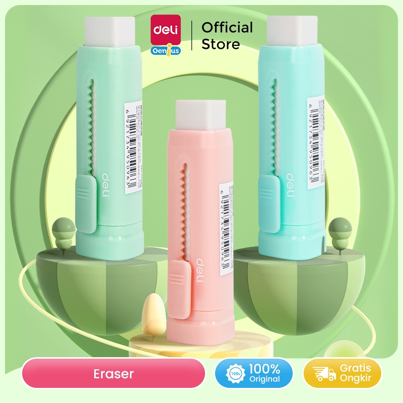 

Deli Sliding Eraser / Penghapus Mekanik / Hapusan Mekanik Warna Pastel 71145