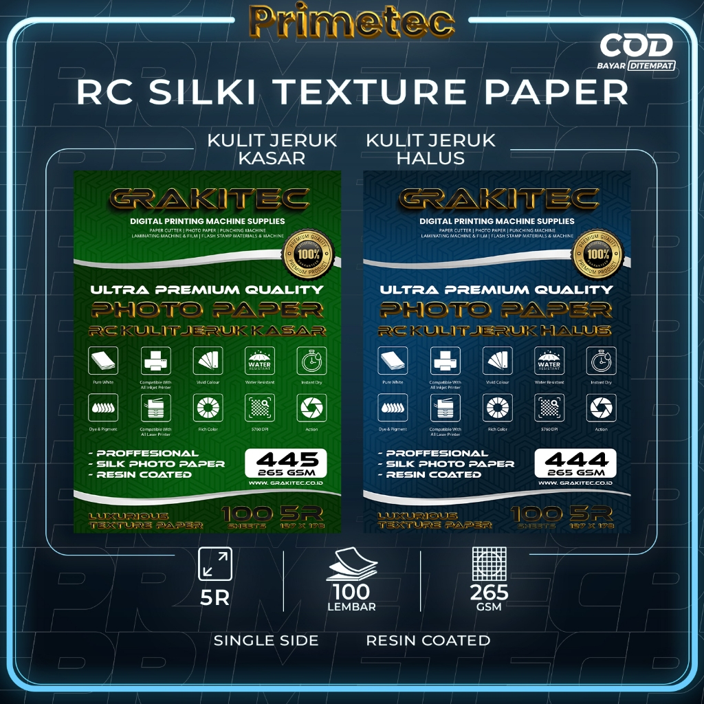 Kertas Foto Silki 5R isi 100 Lembar Texture Kulit Jeruk Doff  Professional Silki, RC Glossy Photo Pa