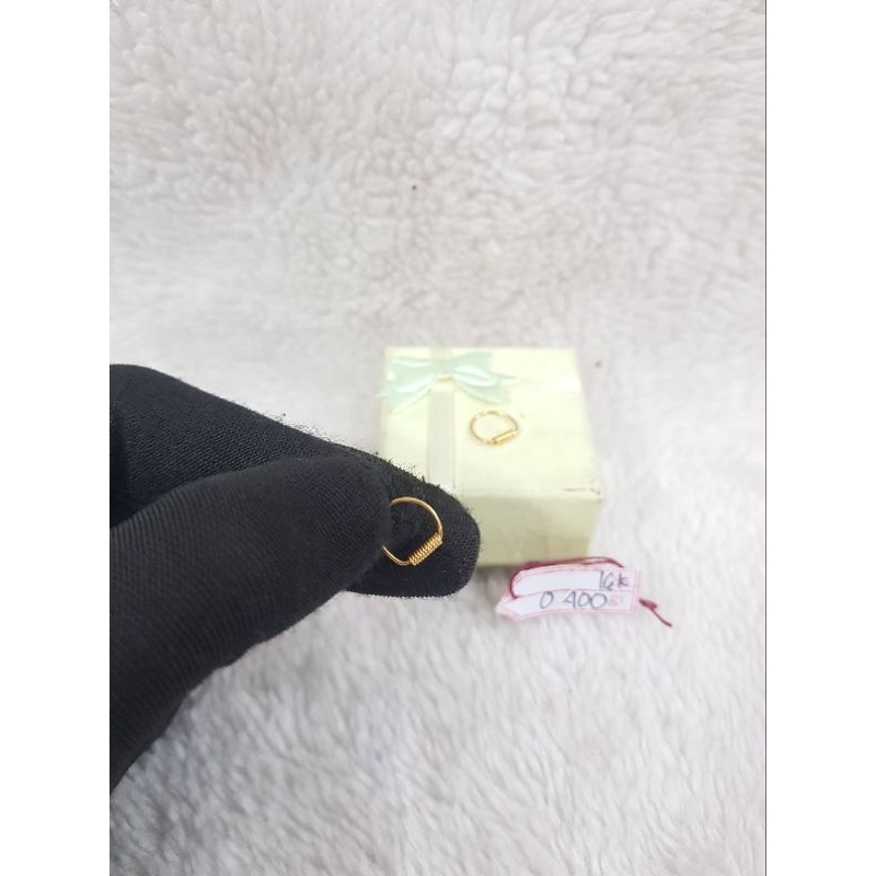 JR117D213D Anting jersy langsungan plintir emas kuning asli berat 0.400 kadar 16k 70%