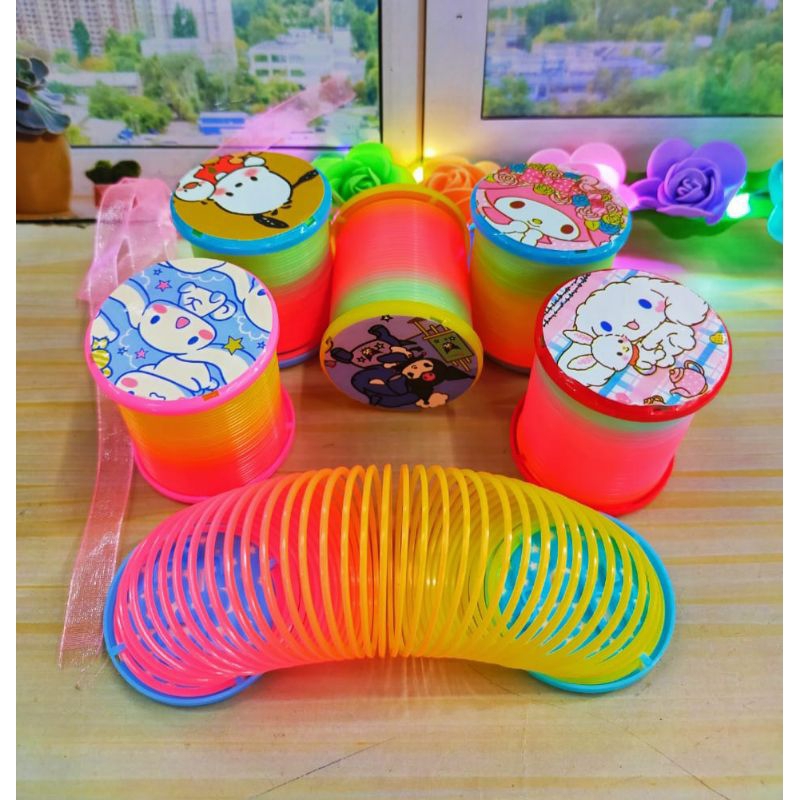 mainan spring / mainan penghilang stress / magic rainbow spring/ mainan anak spring