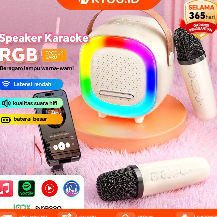 Flash COD D8 Speaker Bluetooth Speaker Mikrofon Karaoke Speaker Nirkabel Speaker AllInOne Mesin Kara