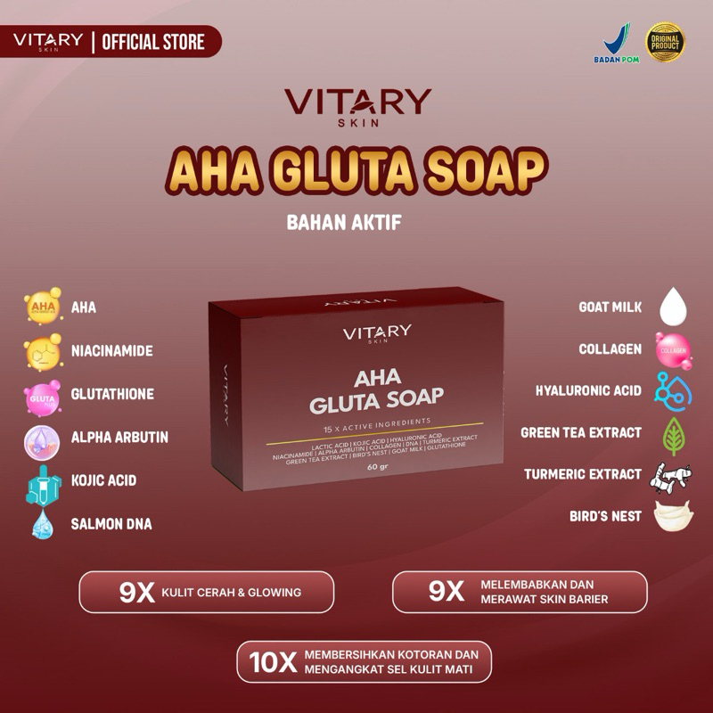 VITARY AHA GLUTA SOAP 60GR