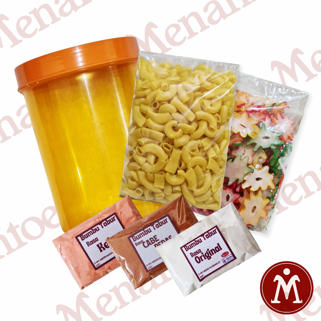 

PAKET Snack Mentah Instant Siap Goreng + Bumbu Tabur + Toples - HALAL - SIAP GORENG/MASAK
