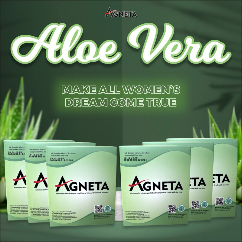 Agneta Aloevera Pelangsing Berat Badan Serbuk Lidah Buaya (6box)
