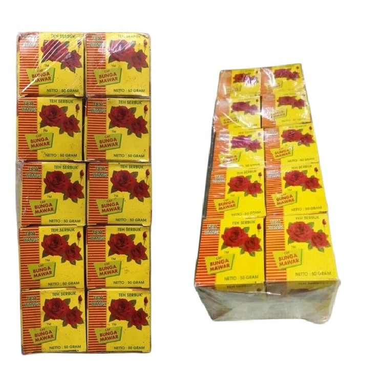 

Cap Bunga Mawar / Rose Tea / Teh Bubuk Mawar Wangi Melati 50gr isi 10 pcs